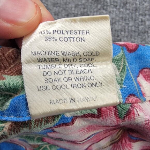 Royal Creations Hawaiian Shirt Mens Large Blue Floral Button Up Beach Casual - Picture 7 of 8